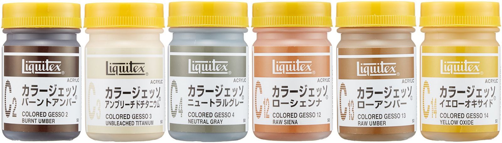 【在庫処分】50ml アースカラー 6色セット カラージェッソ リキテックス リキテックス アクリル絵具