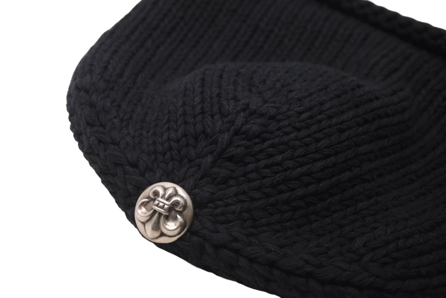 極美品クロムハーツニット帽ビーニーネイビージャパンタグ4CH04