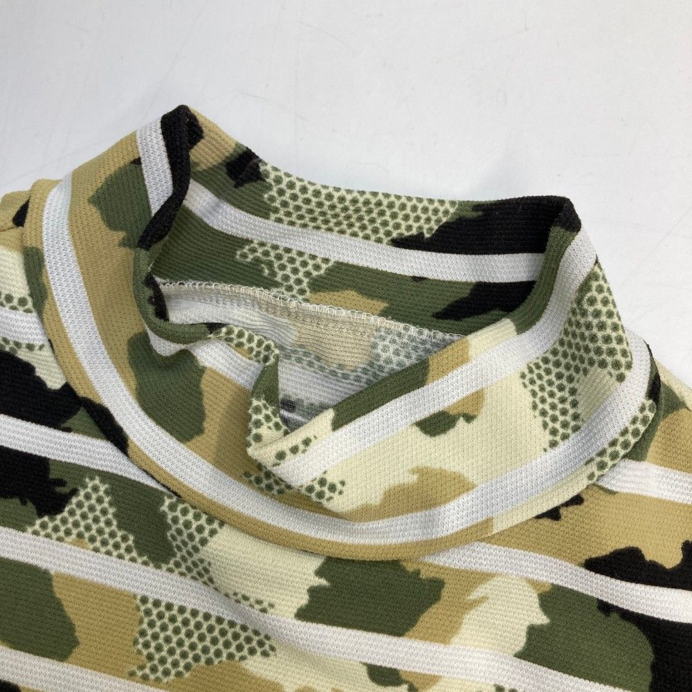 サイズ：0 PEARLY GATES パーリーゲイツ  モックネックノースリーブTシャツ カモフラ柄 カーキ系 [240101468024] ゴルフウェア レディース ストスト サイズ：0 PEARLY GATES パーリーゲイツ モックネックノースリーブT