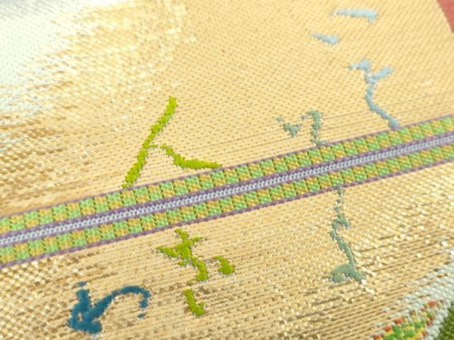 平和屋着物○三代目 龍村光峯 六通柄 本袋帯 紫の讃歌 金銀糸 正絹