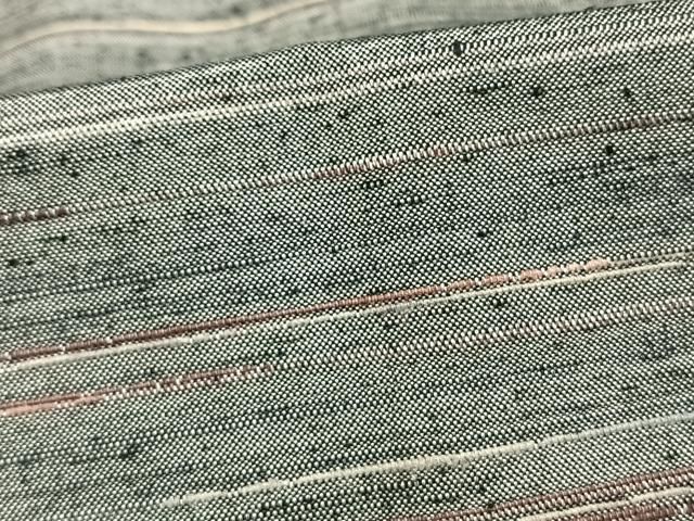 平和屋着物▽紬 単衣 横縞 ウール AAAV2778fy