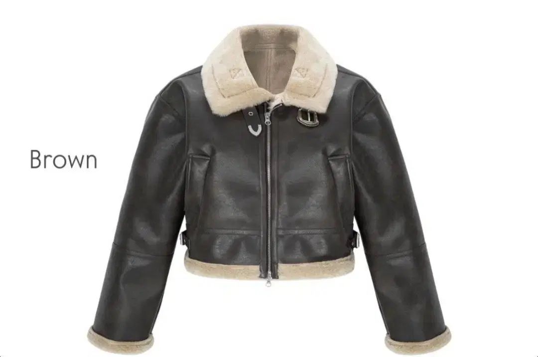 ムートン 364d_ クロップド ムートン ブラウン