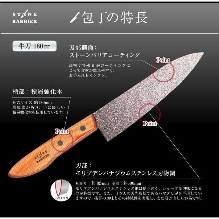 スーパーストーンバリア 牛刀包丁 180mm 日本製 SBGT180 - メルカリ