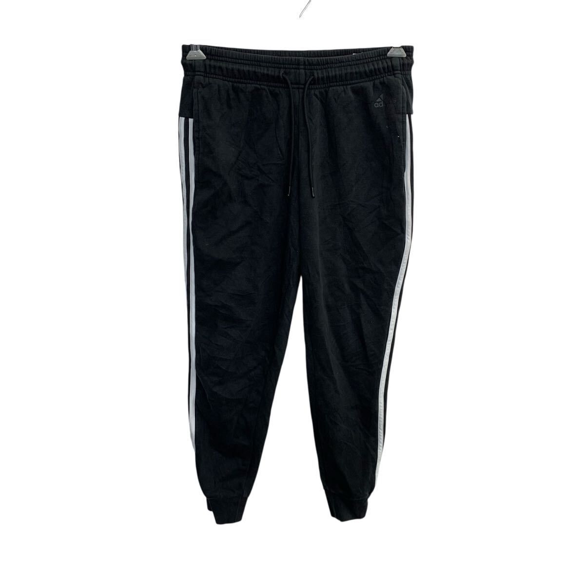 adidas ジャージパンツ S ブラック アディダス イージーパンツ スウェット サイドライン ウエストロープ スポーティー 裏起毛 2510-131