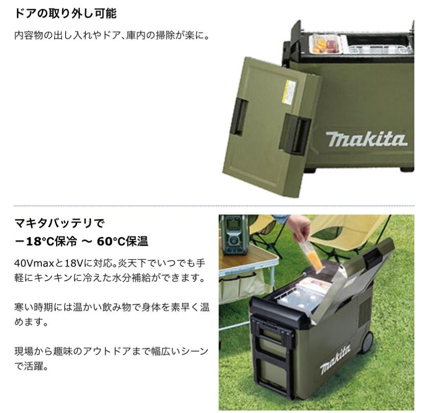 マキタmakita 新商品 充電式保冷温庫 CW004GZO 本体のみ オリーブ-