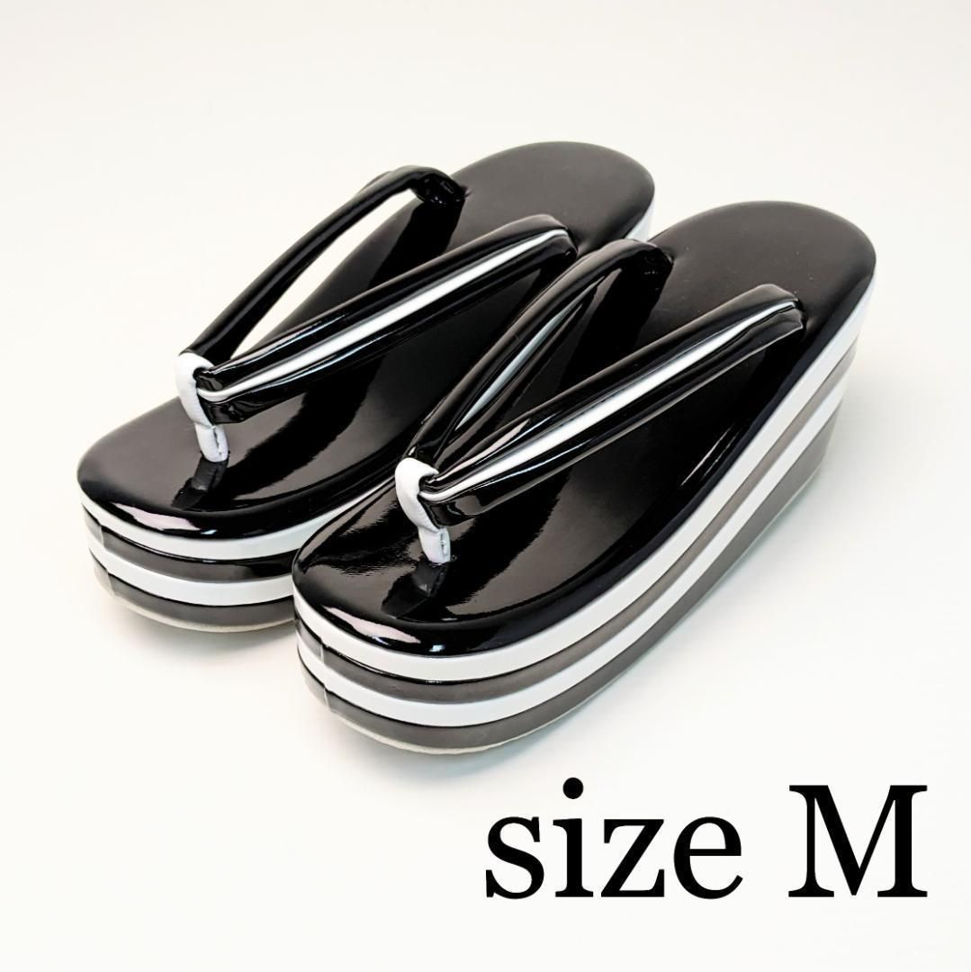 黒の草履 美しく Mサイズ