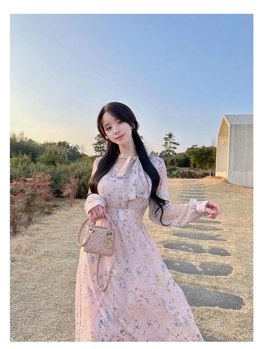 MAYOON フラワー シフォン ワンピース ピンク