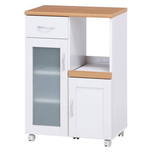 不二貿易キッチン収納食器棚幅60x奥行39.5x高さ89cmホワイトスライド棚