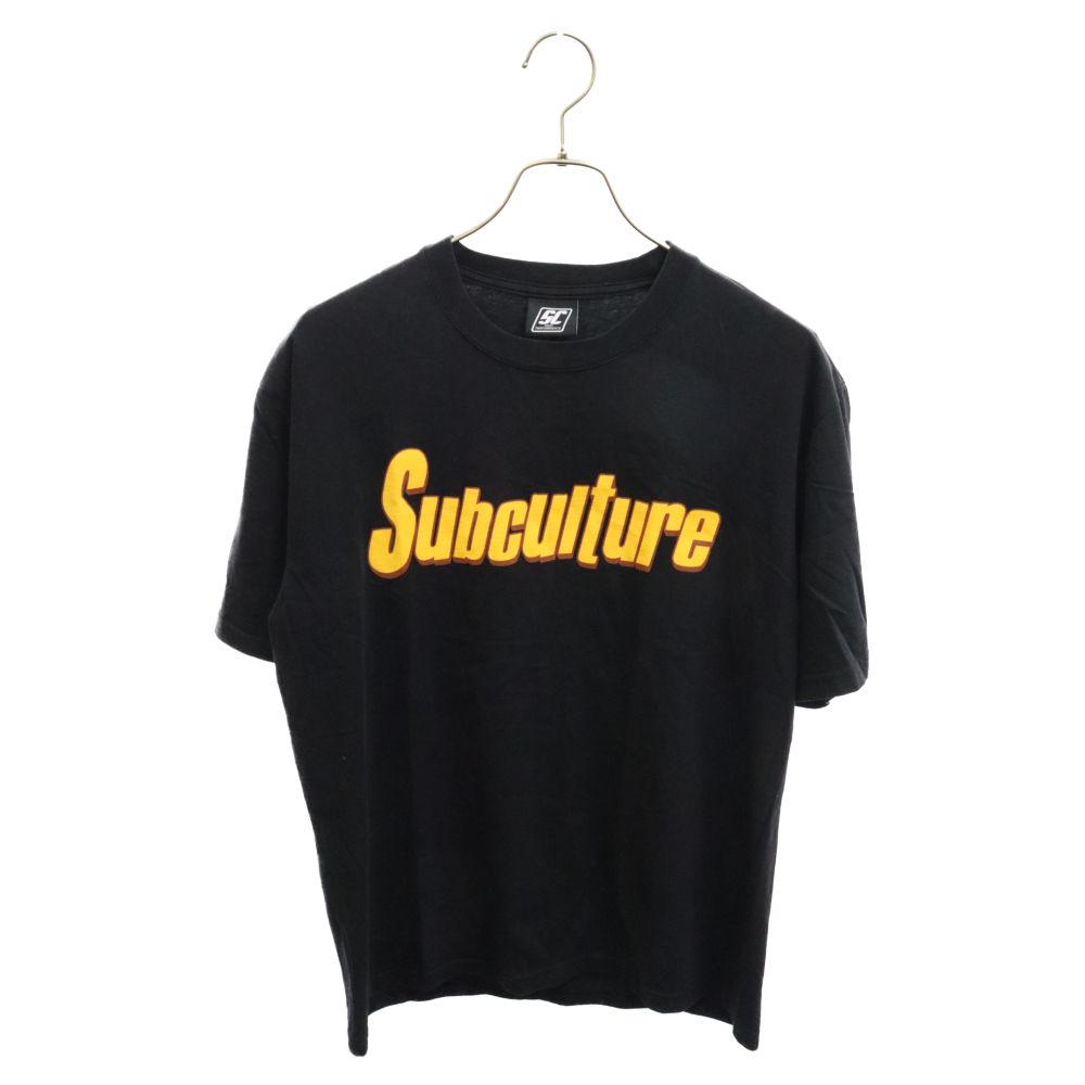SUBCULTURE (サブカルチャー) Subculture SC クルーネック フロントロゴ プリント 半袖カットソー Tシャツ ブラック