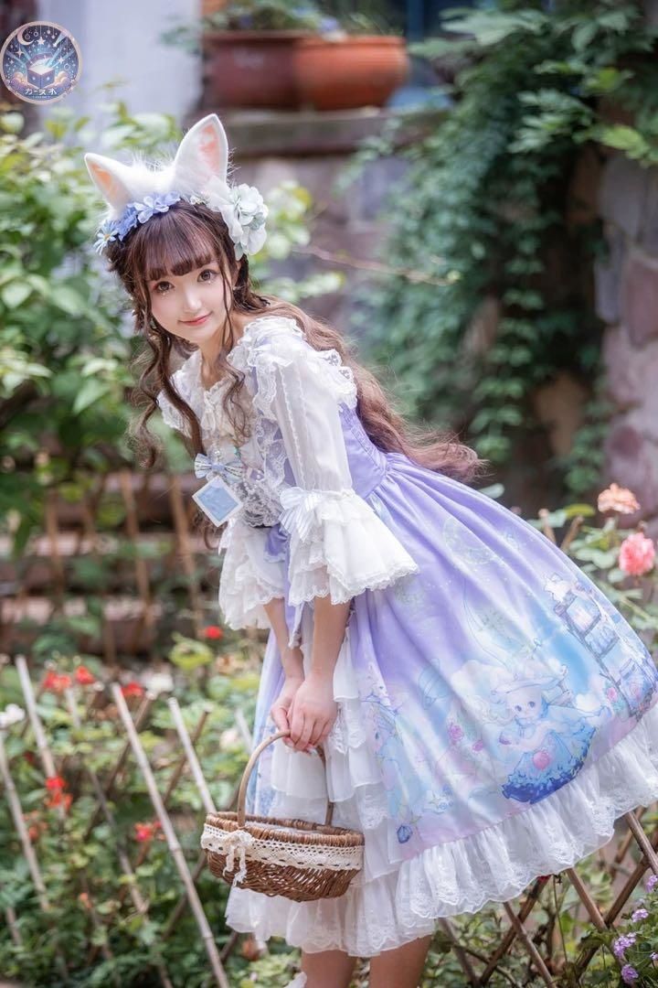 ♥ 姫系ロリータひざ丈ワンピース