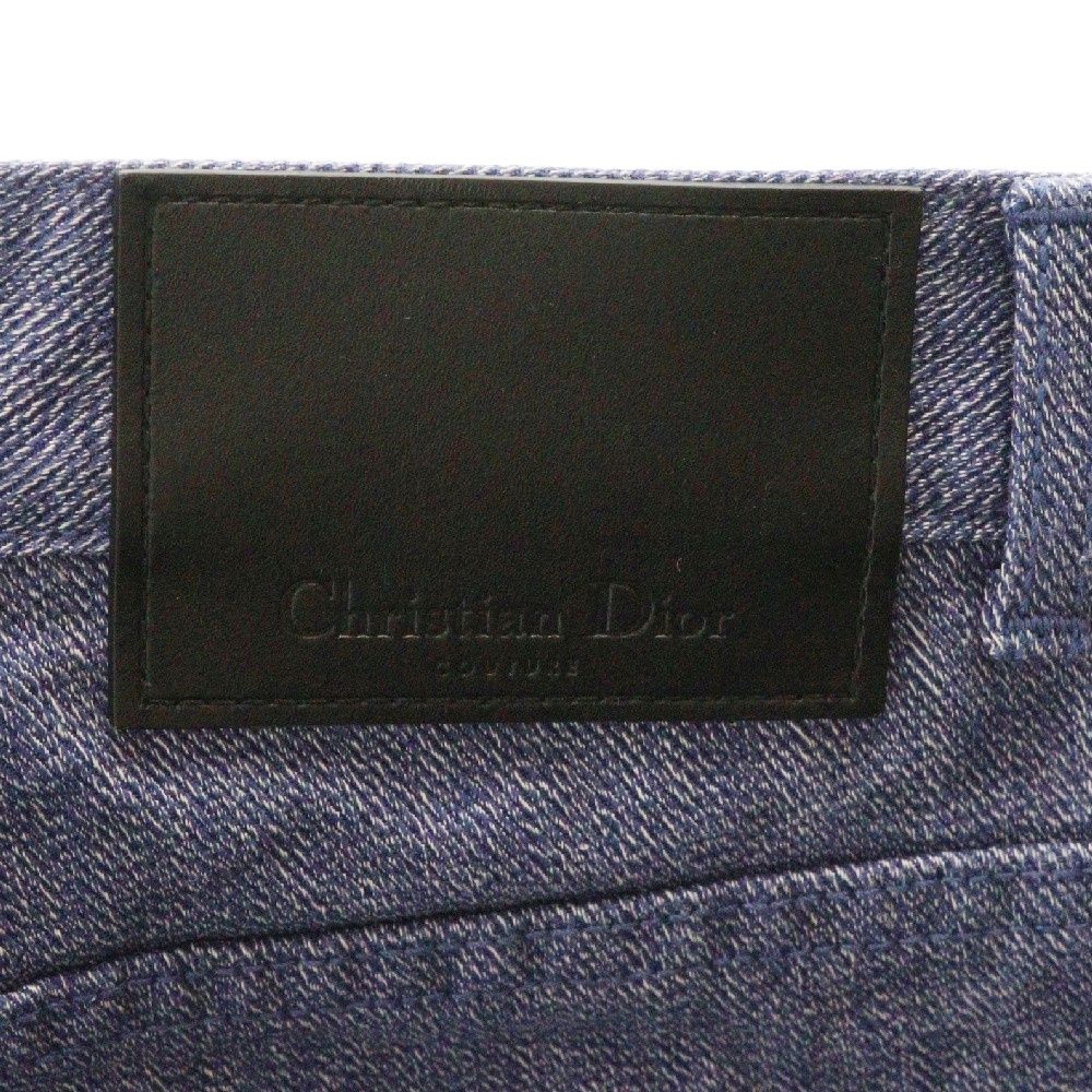 Christian Dior / 刺繍/ボトム/33/コットン/GRY/193D011FY514 DIOR ディオール ロゴ刺繍コットンロングパンツ ブルー 193D011FY514