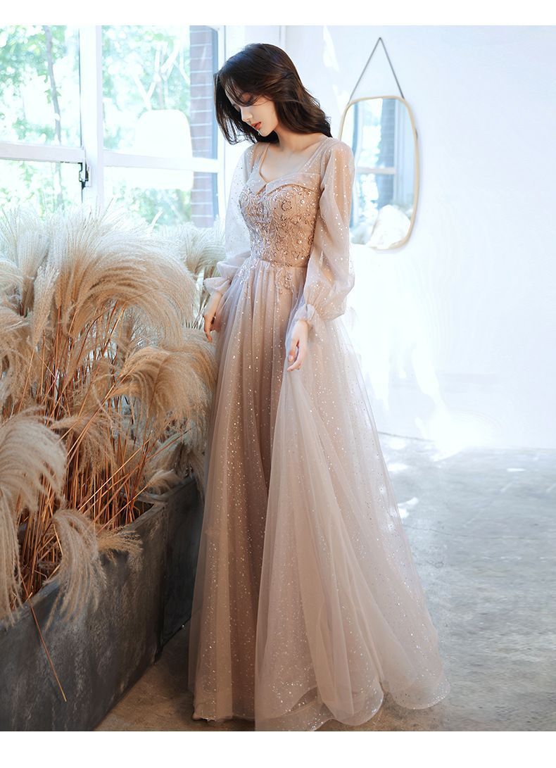 キラキラブライズメイドロングドレスかわいい披露宴ドレスパ二次会結婚式ドレスお呼ばれお誕生日花嫁演奏会パーティードレス