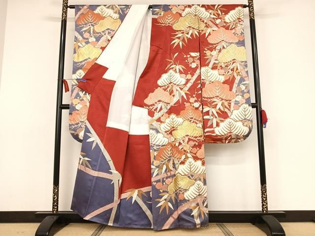 平和屋着物○振袖用長襦袢 無双仕立て 花唐草間道 やまと誂製