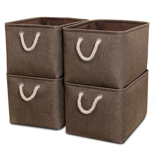 タイムセール中　籐かご（布つき、 4個セット） 市場かご風ラタンバスケット（収納ボックス⁄バスケット⁄小物収納