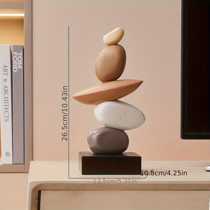 置物 スピリチュアル バランスの取れた積み重ねられた石の樹脂彫刻 1