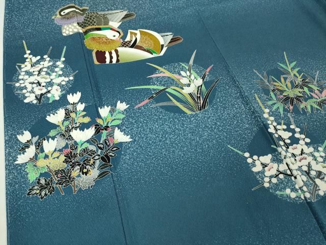 平和屋本店■極上　人間国宝　羽田登喜男　TOKIOetTOKI　訪問着　鴛鴦　花丸文　たたき染め　ロング丈　逸品　未使用　DZAA6227kh5 平和屋本店□極上 人間国宝 羽田登喜男 TOKIOetTOKI 訪問着 鴛鴦 花