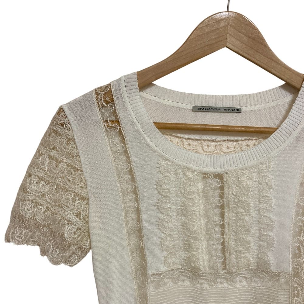 Ermanno Scervino エルマンノシェルビーノ レース切替ブラウス Ermanno Scervino エルマンノシェルビーノ レース切替ブラウス