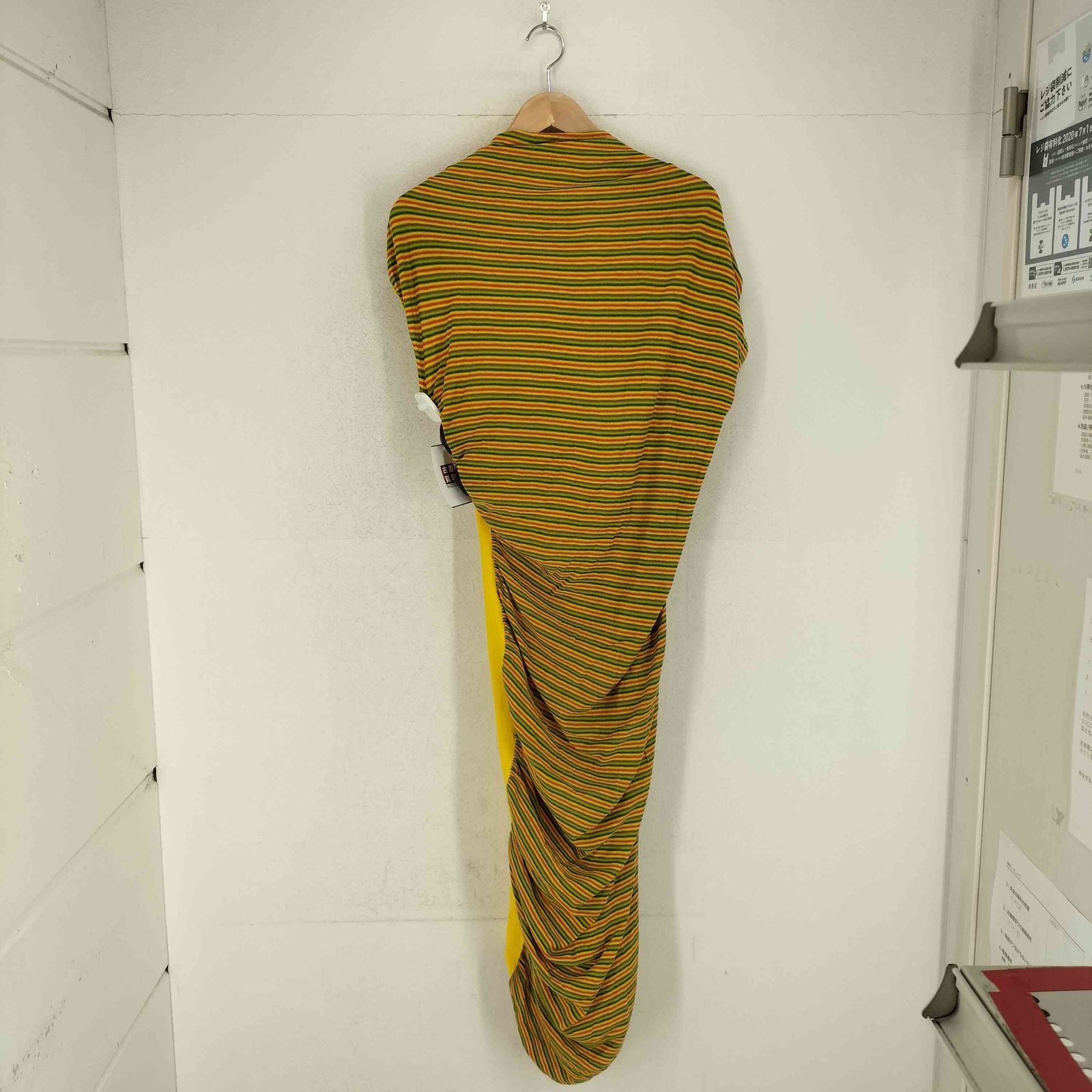 イッセイミヤケ ISSEY MIYAKE 90S APOC ボーダー切替シャーリング加工 ストレッチマキシワンピース レディース 表記無