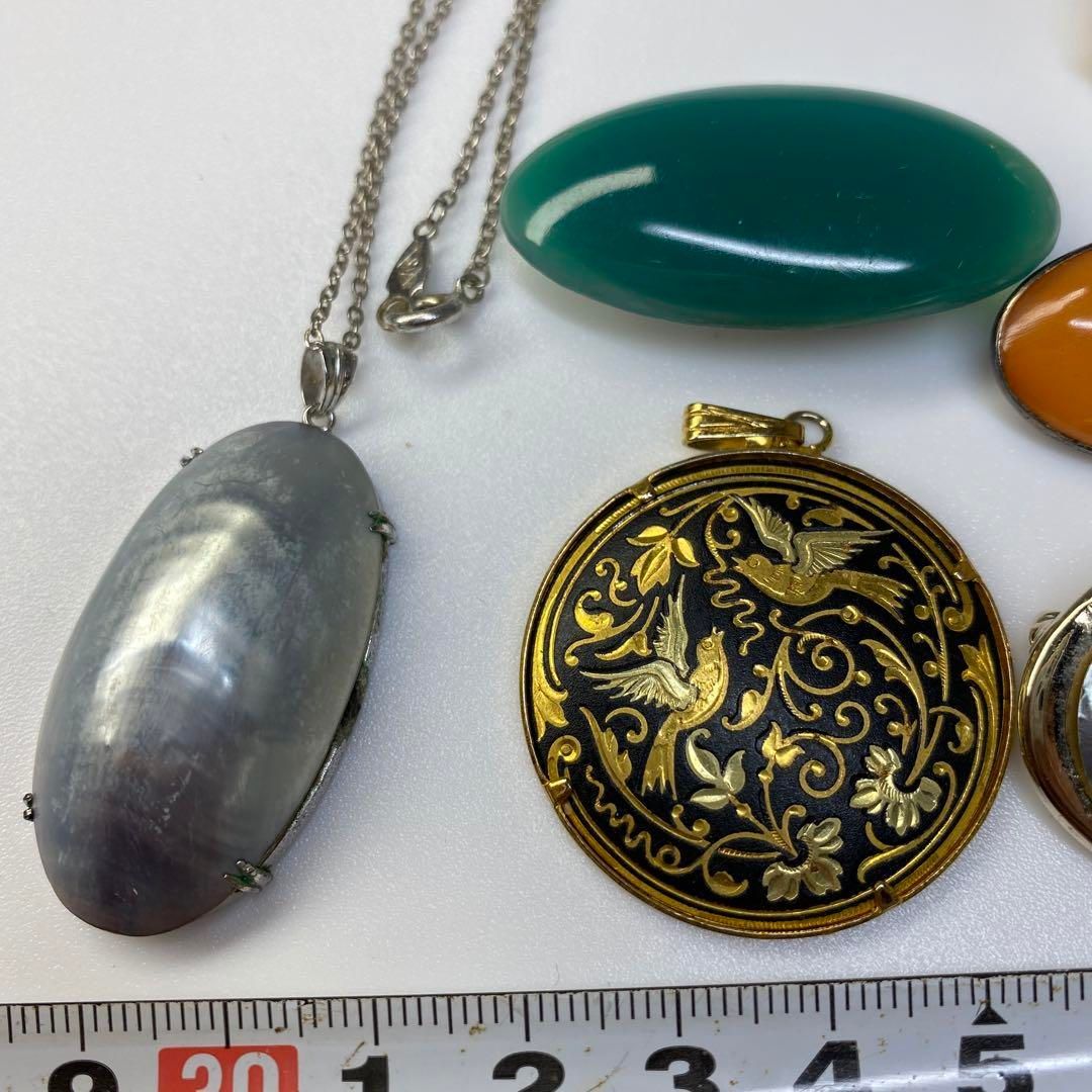 肥後象嵌 真珠 メノウ等 上 帯留 ブローチ 69g 東な6-0721ア㉑