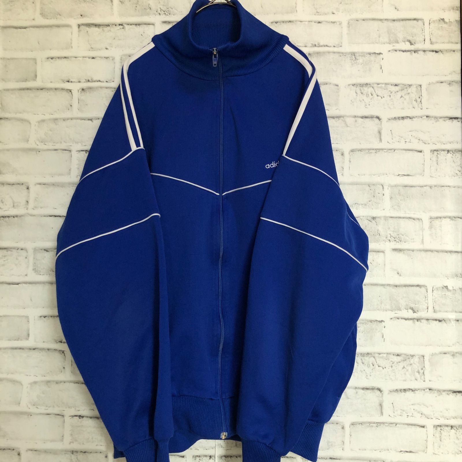 希少XL⭐️80s adidas トラックジャケット 刺繍 vintage 青白 希少XL