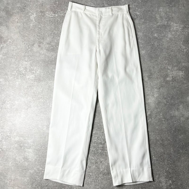 60s 70s SACO Uniforms コットン パンツ | 60年代 70年代 USMC アメリカ製 ビンテージ ミリタリー ミルクパンツ 白 ホワイト 無地