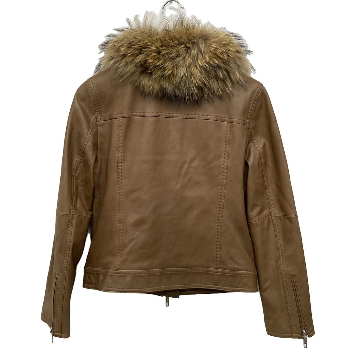 MORABITO モラビト ライダースジャケット サイズ38 M レディース - ダークブラウン 長袖 ファー 春 秋
