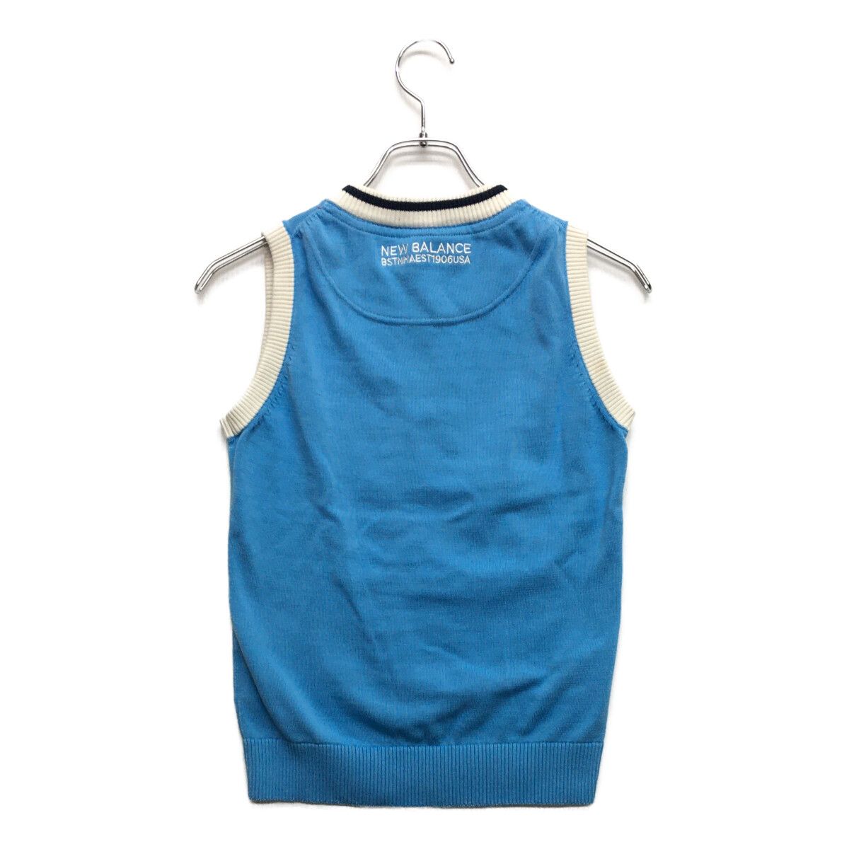 中古 レディース ニューバランスゴルフ New Balance golf ベスト 1(M) 水色 Vネックニット ストライプ