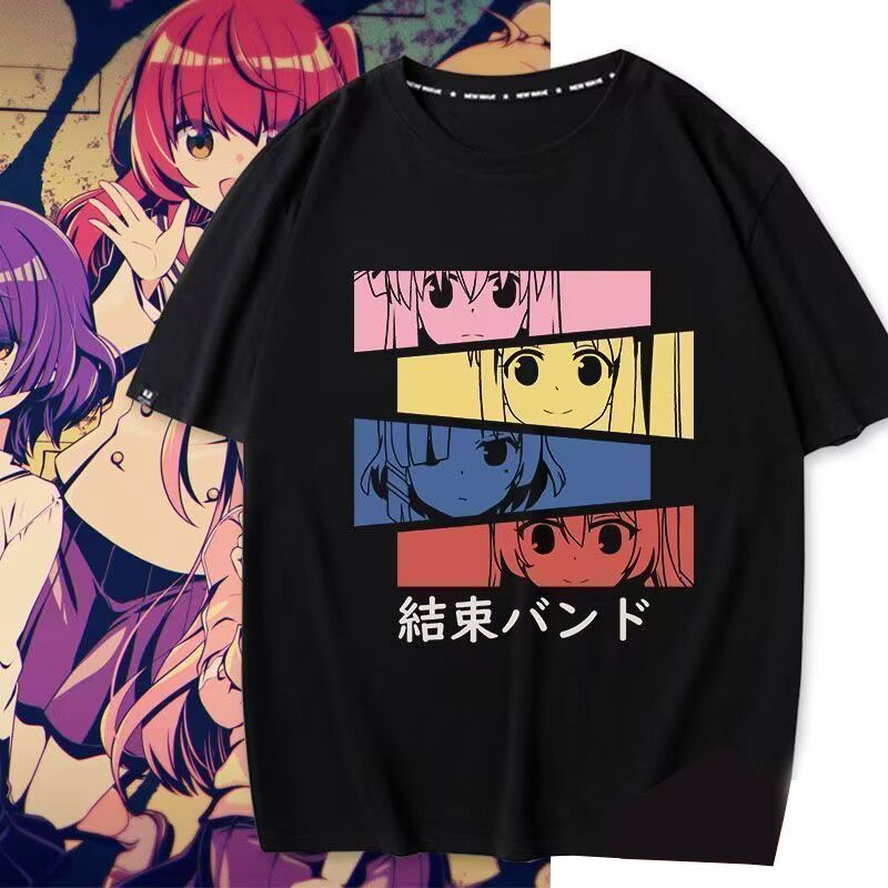 ぼっちざろっく tシャツ 後藤ひとり半袖 ブラック ホワイト Bocchi the