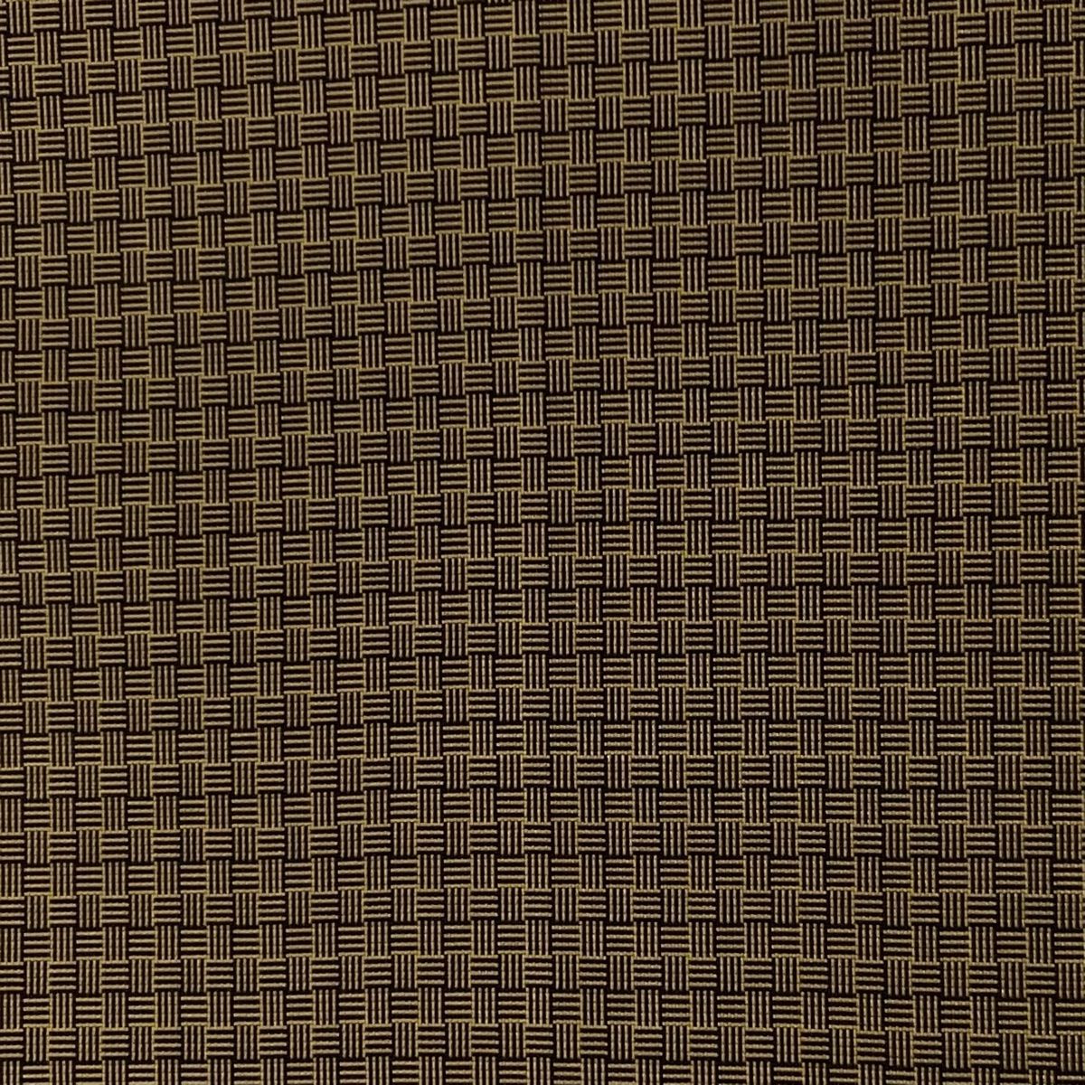 紬 身丈160.5cm 裄丈63cm S 袷 幾何学模様 茶色 正絹 秀品 【中古