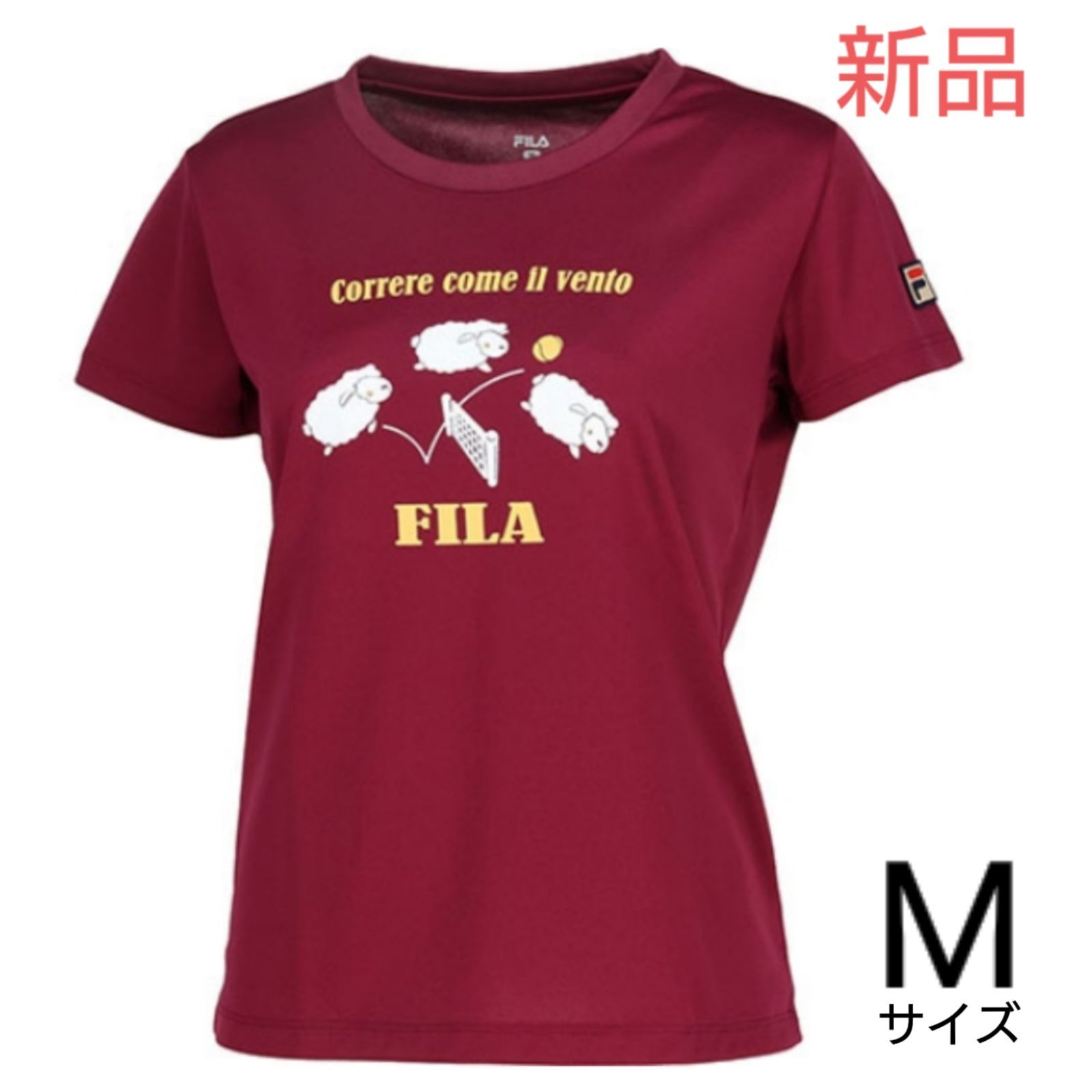 FILA  フィラ  テニス  ウェア  ヒツジグラフィックTシャツ  Mサイズ  新品未使用  バーガンディ