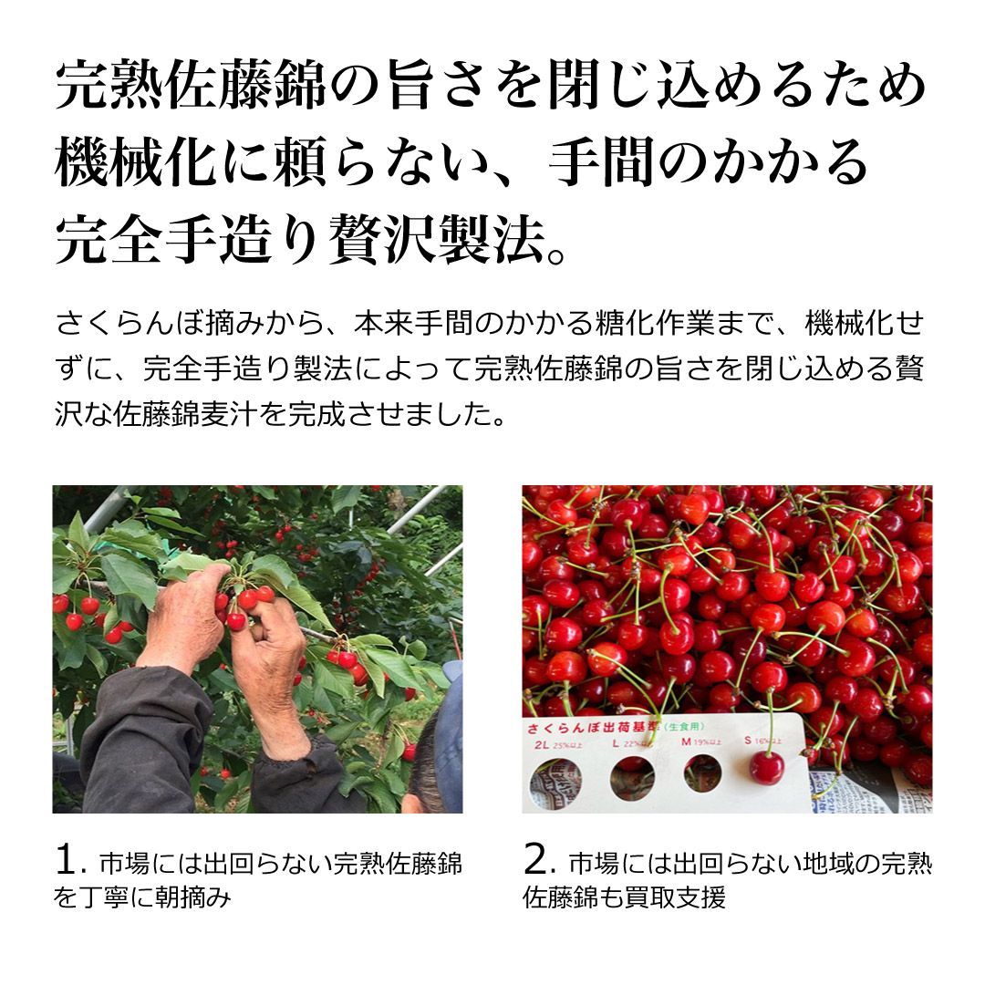 完熟さくらんぼ（佐藤錦）を100％使用したクラフトビール GOHOBI