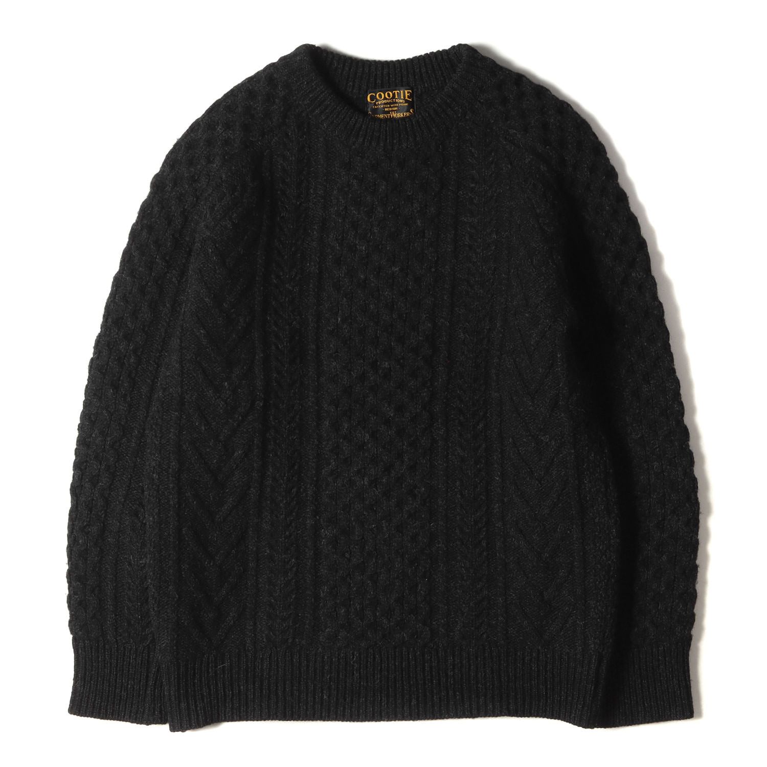 美品 21aw COOTIE Wool High Neck Sweater M COOTIE / Wool High Neck Sweater -Black-