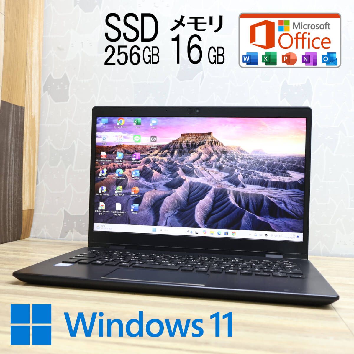 美品 高性能8世代4コアi5！M.2 NVMeSSD256GB メモリ16GBG83/M Core i5-8250U Webカメラ TypeC Win11 MS Office2019 Hu0026BP82351