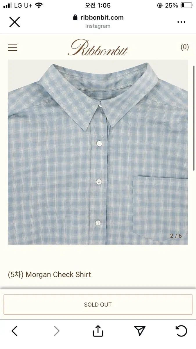 リボンライト ribbonbit morgan check shirt