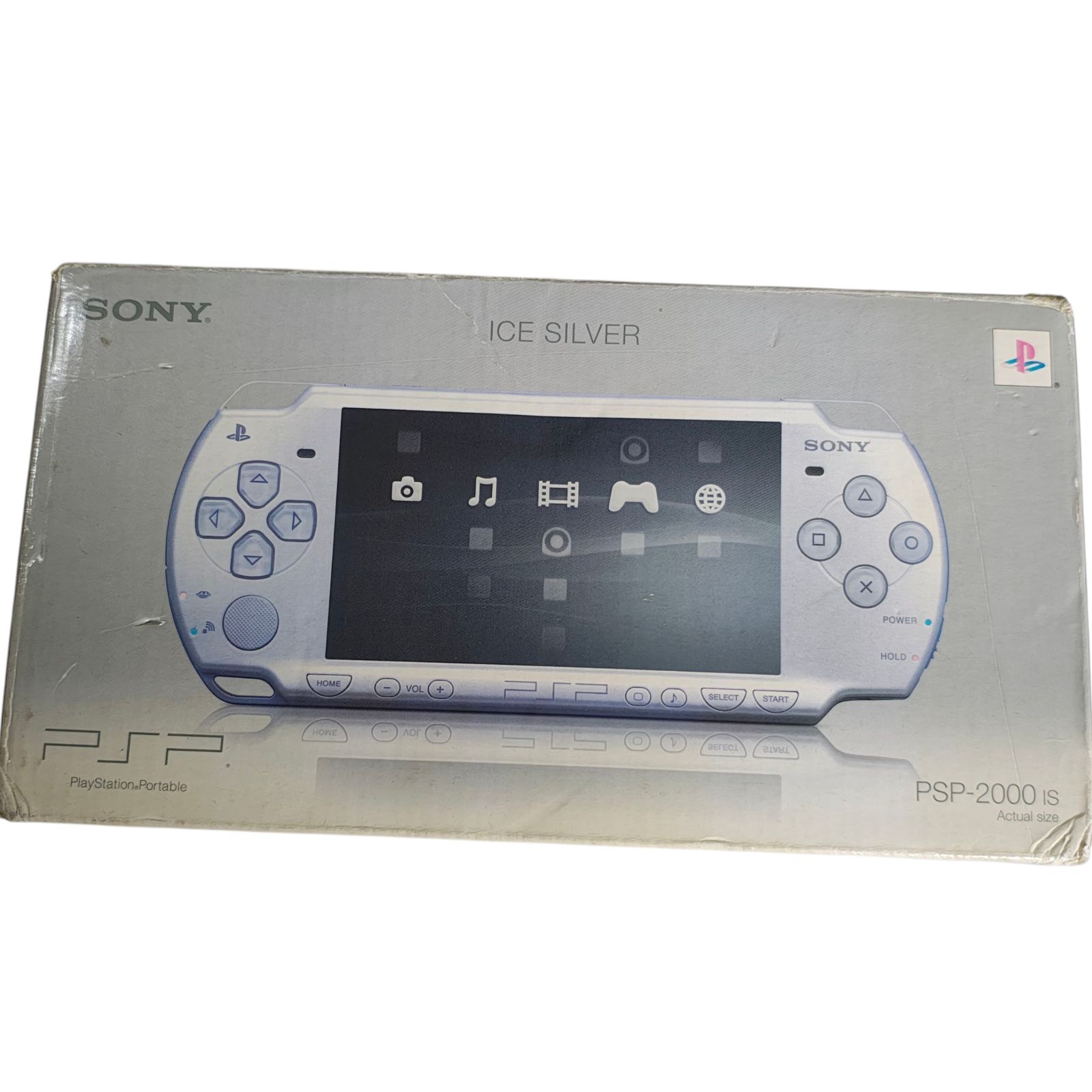 WJ39 PSP プレイステーション ポータブル アイス シルバー PSP-2000 IS 箱ダメージ有