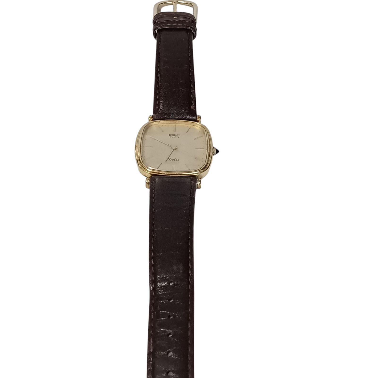 美品 稼動品 セイコードルチェ ビンテージ メンズ ゴールド スクエア 超硬 稼働 良品 SEIKO DOLCE 超硬質合金 超硬型 NSAG ケース ドルチェ