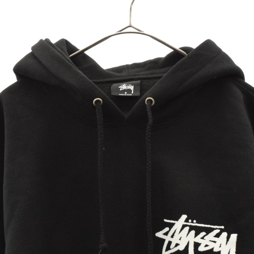 OLD STUSSY NYロゴ プルオーバーパーカー ブラック L【希少】 STUSSY (ステューシー) STOCK N.Y HOOD ニューヨーク限定ストックロゴ