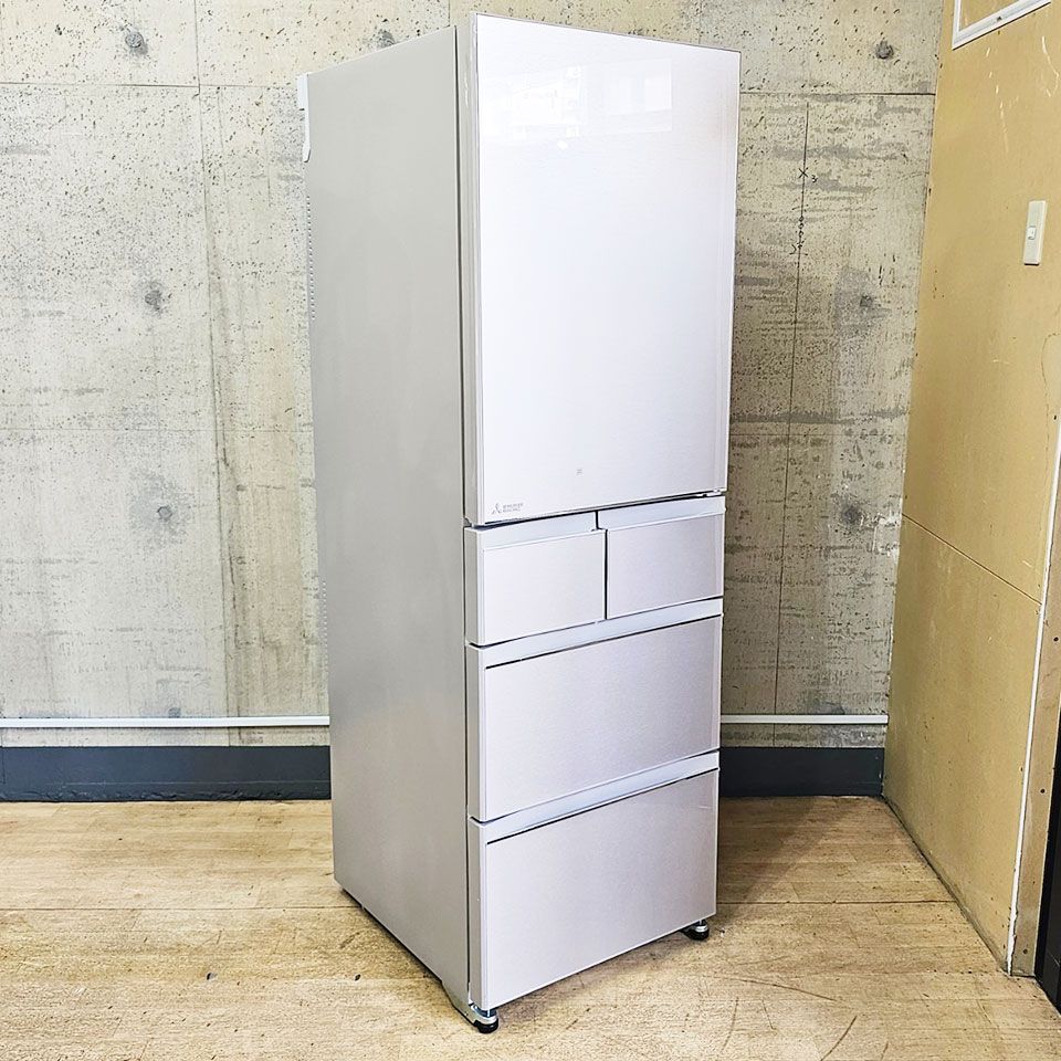 5ドア冷蔵庫455L クリスタルピュアホワイト MR-B46G-W - 生活家電