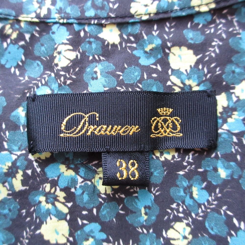 Drawer - ドゥロワー　ブラウス　38サイズ　美品 美品 Drawer ドゥロワー フラワープリント パフスリーブブラウス