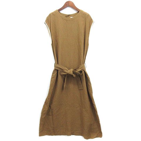 未使用美品♡アトリエナルセ　リネンノースリーブワンピース+リブ リネンノースリーブワンピース＋リブ - c a b i n e t