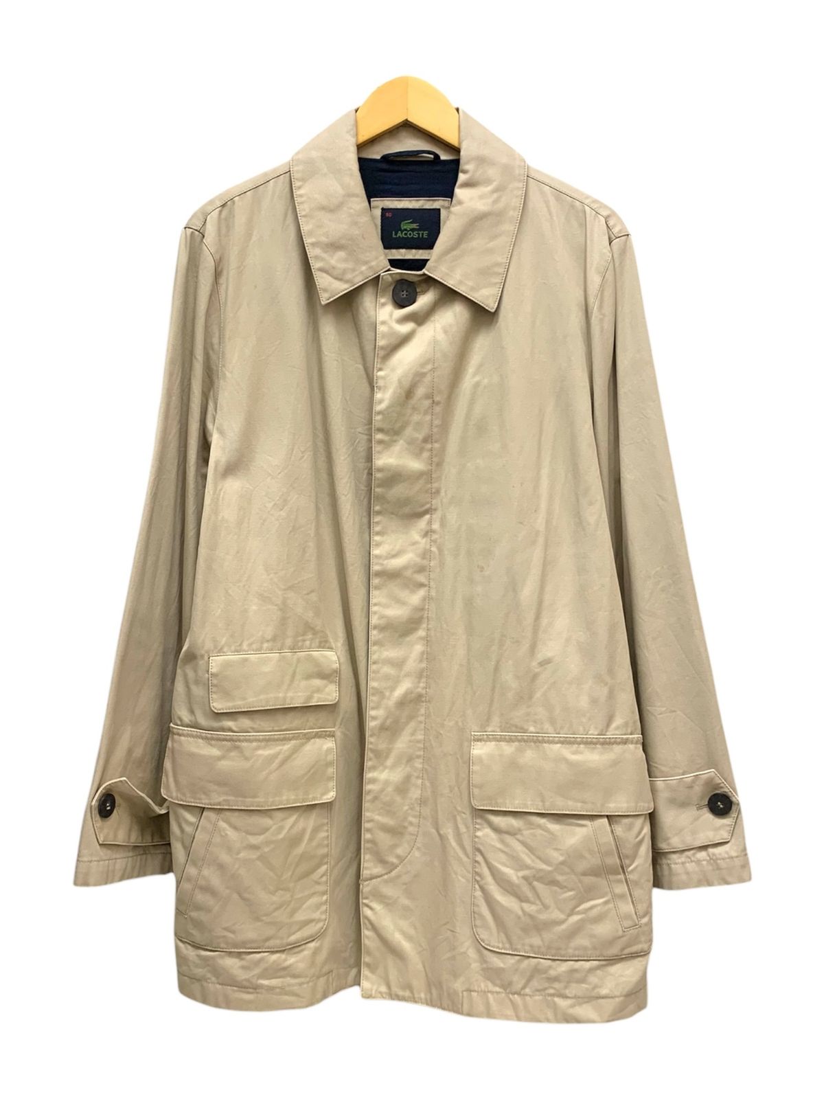 Lacoste ベージュ ステンカラーコート　BH114E LACOSTE｜ラコステのステンカラーコート（ベージュ系）通販