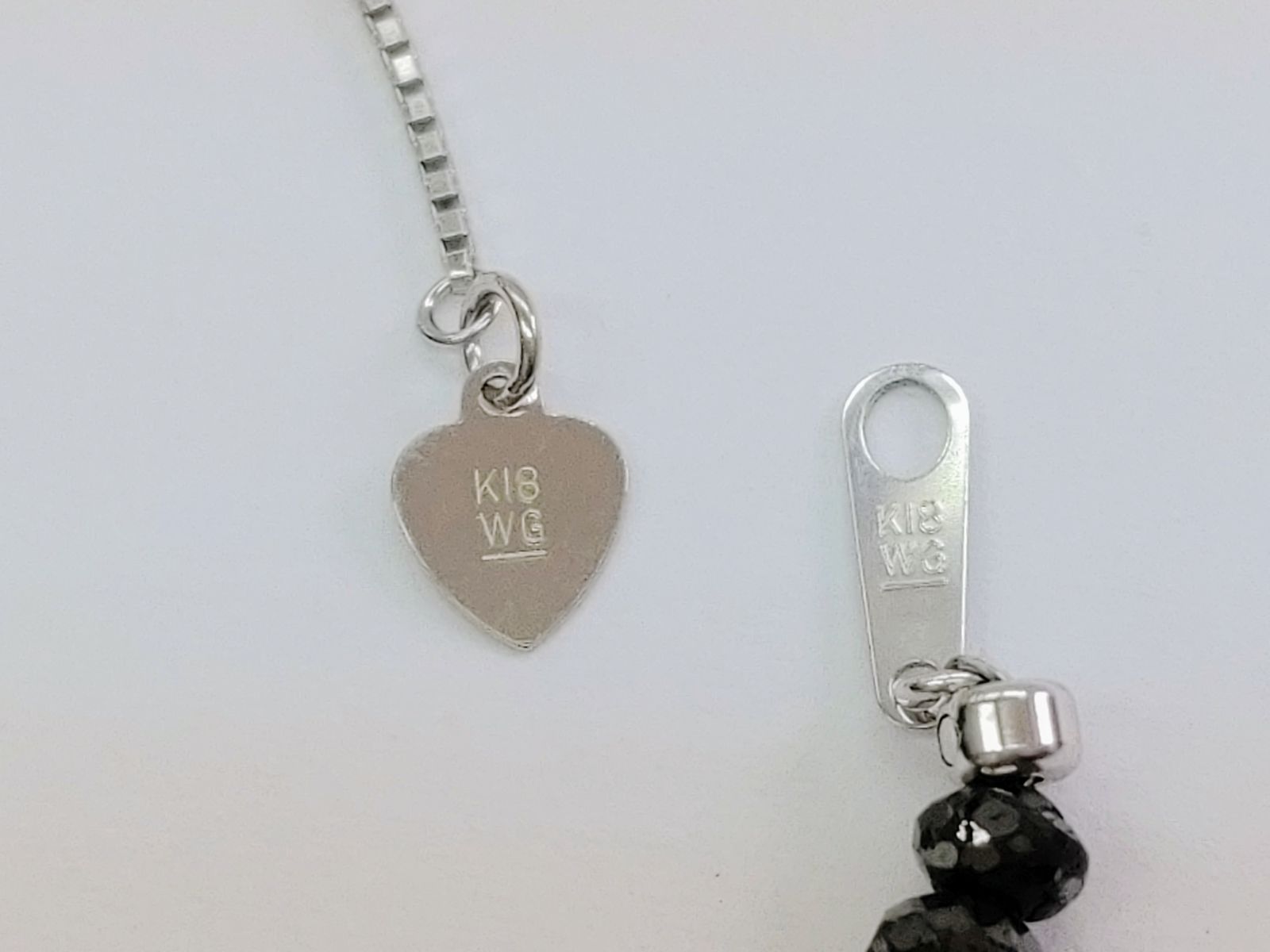 9.8cts/ブラックダイアモンドネックレス K18WG ブラックダイヤモンドネックレス 50.27ct【K497】 - メルカリ