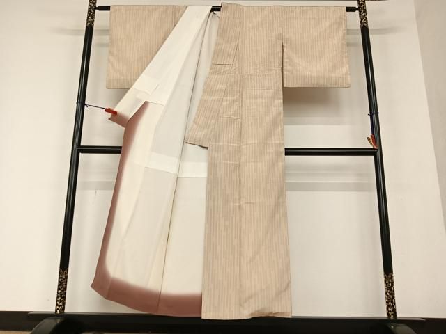 平和屋着物○本塩沢 やまだ織 110亀甲 雪の中のきれ 証紙付き 正絹  