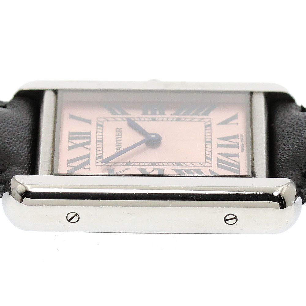 カルティエ CARTIER W5200000 タンクソロSM クォーツ レディース良品_  