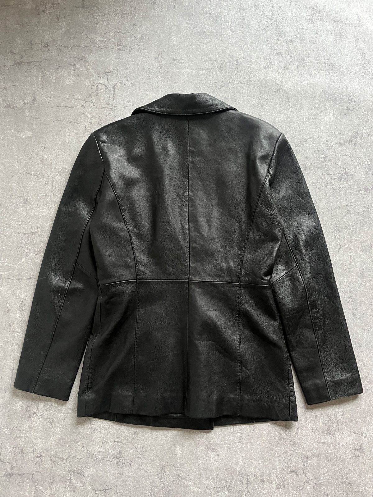 80-90 s whet blu NYC Black leather jacket