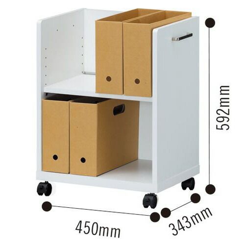 木製デスク下ワゴン 天板なしOF2-6045P 白井産業