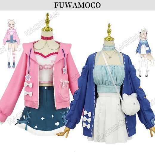 Hololive EN Fuwawa Mococo Abyssgardキャラクター コスプレ衣装Cosplay 和服 演出服 変装 仮装 日常服 アニメ 祭り 学園祭 文化祭 漫遊展 ハロウィン クリスマス コスチューム