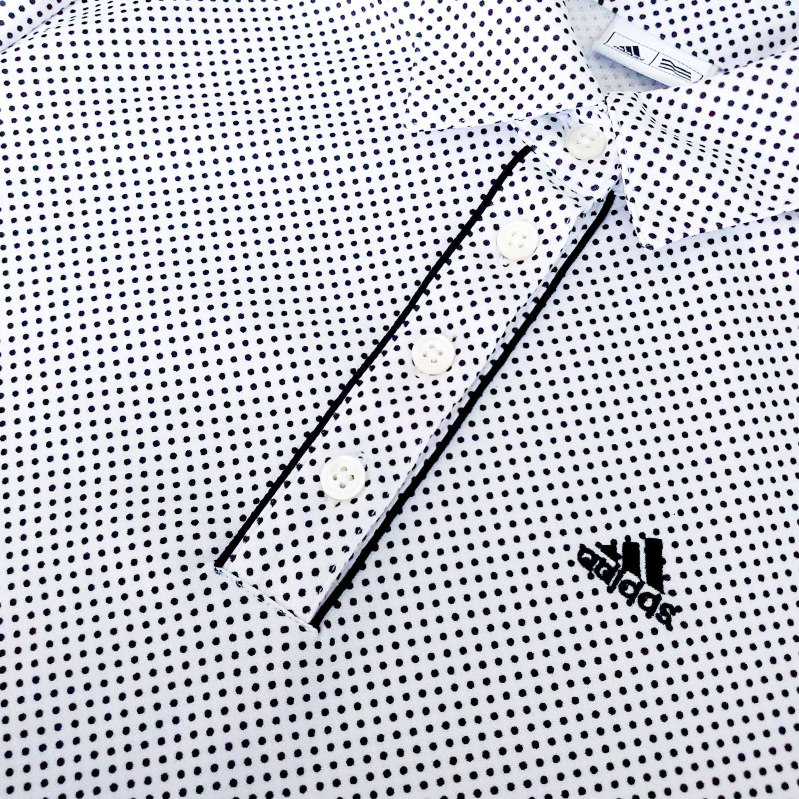 【新品未使用】adidas ドット柄 ポロシャツ 半袖 黒　ゴルフ　スポーツ adidas アディダス 半袖 ポロシャツ メンズ ゴルフウェア GOLF