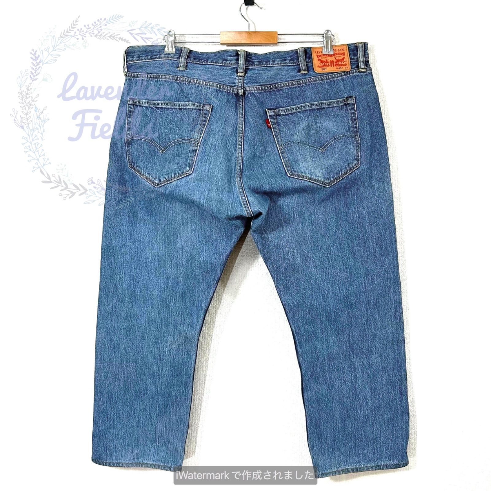 リーバイス レザーバギーストレートパンツ リーバイス501LEVI'Sデニムパンツw40弱ヒゲ大バギーL1177