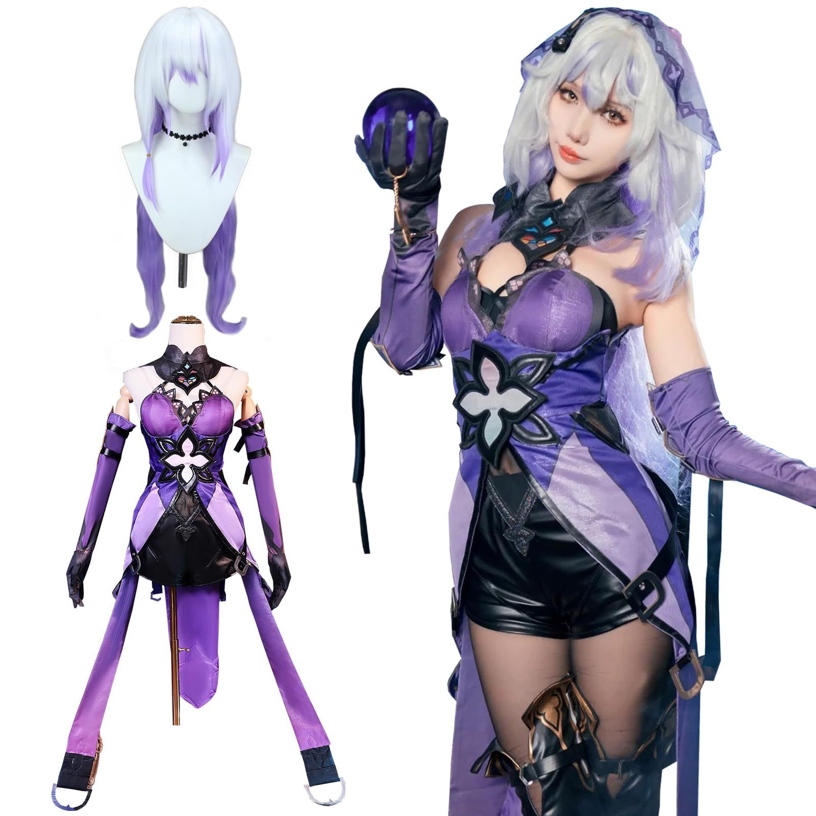 Honkai ステージ服 Star コスチューム 文化祭 仮装 大人用 イベント コスプレ衣装 Rail ゲーム ブラックスワン 花火 ロビン 開拓者 Cosplay ホタル ウィッグ付き コスプレ 崩壊スターレイル 神併
